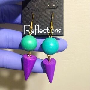 Women's Stunning Gold tone Colorful Fishhook Drop Dangle Earrings, 2.50-inch